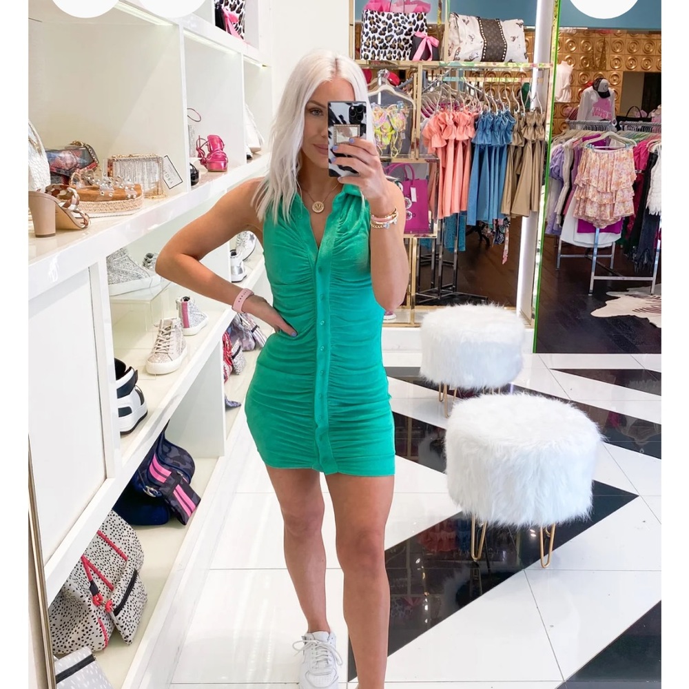 Green mini dress
